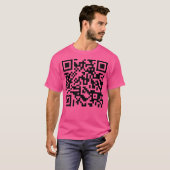 Never Gonna Give You Up QR-Code T-Shirt (Vorne ganz)