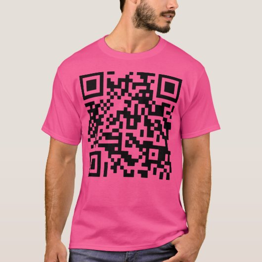 Never Gonna Give You Up QR-Code T-Shirt (Vorderseite)