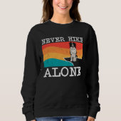 Never Hike Alone Border Collie Graphic Hiking Sweatshirt (Vorderseite)