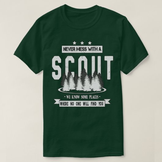 Never Mess With A Scout Nature Hiking T-Shirt (Design vorne)