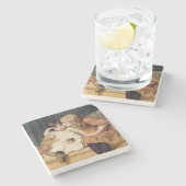 "Never Mind" (von Frederick Morgan) Steinuntersetzer (Seitenansicht)