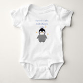 Never mute but always cute- Pinguin Baby Strampler (Vorderseite)