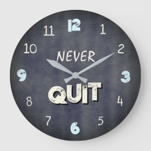 Never Quit Industrial Gym Große Wanduhr