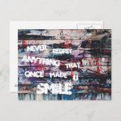 Never regret anything postkarte (Vorne/Hinten)