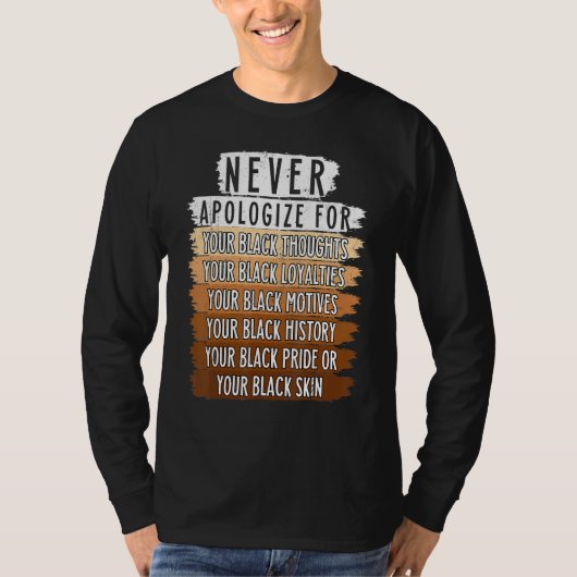 Never Retro Apologize BLM Black History Month Mela T-Shirt (Vorderseite)