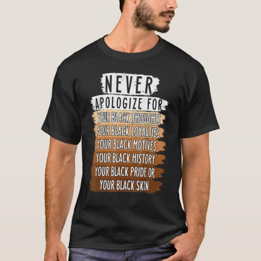 Never Retro Apologize BLM Black History Month Mela T-Shirt (Vorderseite)