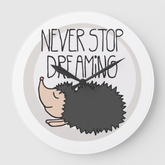 Never Stop Dreaming Große Wanduhr (Vorderseite)