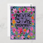 Never stop dreaming postkarte (Vorne/Hinten)