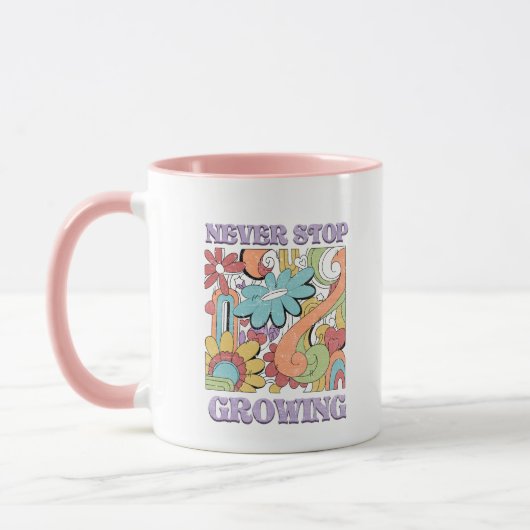 Never Stop Growing Retro Tasse (Links)