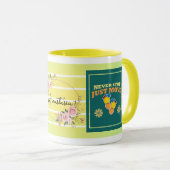 Never Stop, Just Move – Personalized Floral Motiva Tasse (VorderseiteRechts)