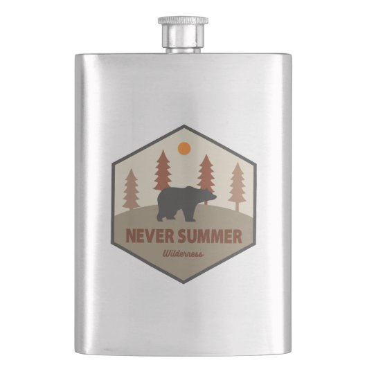 Never Summer Wilderness Colorado Bär Flachmann (Vorderseite)