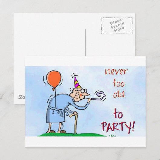 Never Too Postkarte (Vorne/Hinten)