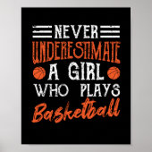 Never underestimate a girl who plays basketball poster (Vorne)