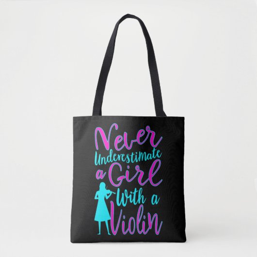 Never Underestimate a Girl With a Violin Cool Quot Tasche (Vorderseite)