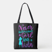 Never Underestimate a Girl With a Violin Cool Quot Tasche (Rückseite)