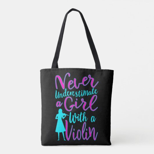Never Underestimate a Girl With a Violin Cool Quot Tasche (Rückseite)
