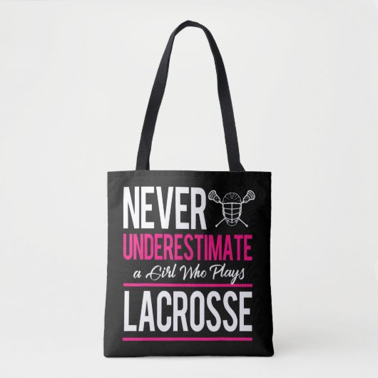 Never Underestimate A Gril Who Plays Lacrosse Lacr Tasche (Vorderseite)