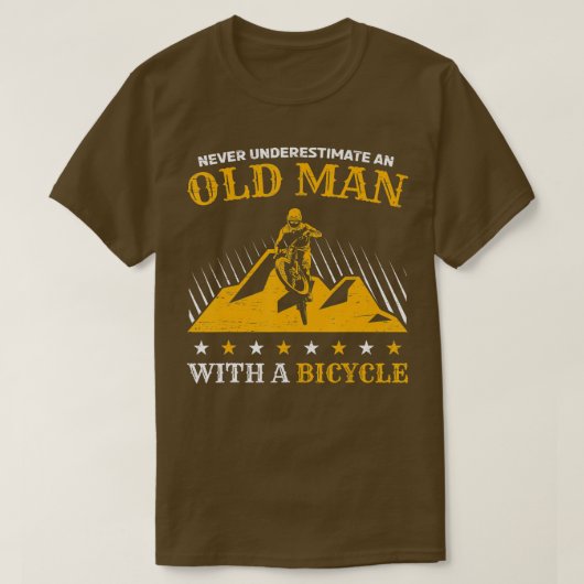 Never Underestimate An Old Guy On A Bicycle Biking T-Shirt (Design vorne)