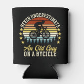Never Underestimate an old guy on a Bicycle Funny Dosenkühler (Rückseite)