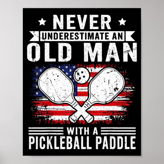 Never Underestimate An Old Man With A Ckleball Pad Poster (Vorne)