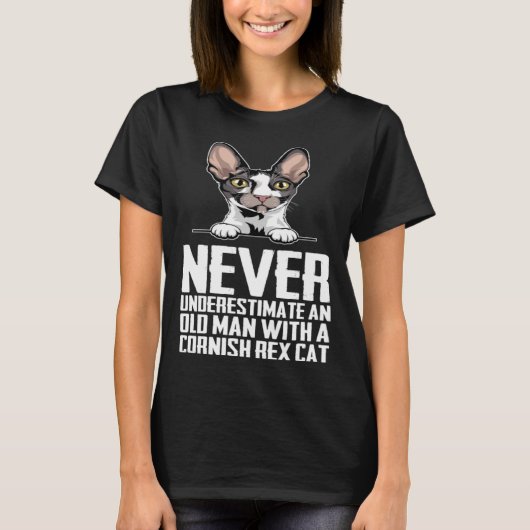 Never underestimate an old man with a cornish rex  T-Shirt (Vorderseite)