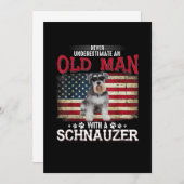 Never Underestimate An Old Man With A Schnauzer Ankündigung (Vorne/Hinten)