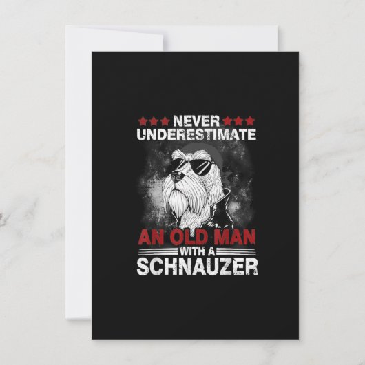 Never Underestimate An Old Man With A Schnauzer Dankeskarte (Vorderseite)