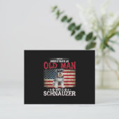 Never Underestimate An Old Man With A Schnauzer Postkarte (Stehend Vorderseite)