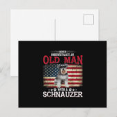 Never Underestimate An Old Man With A Schnauzer Postkarte (Vorne/Hinten)