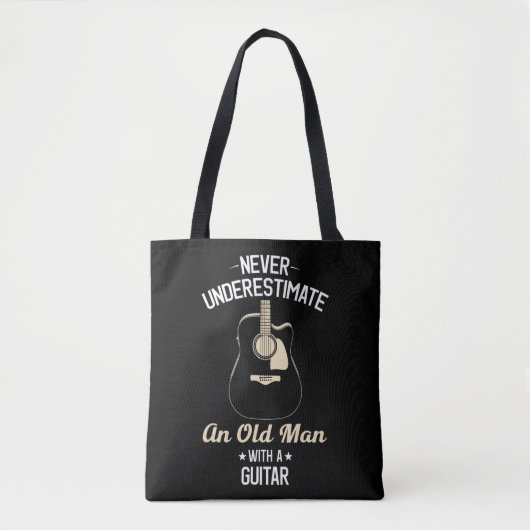 Never Underestimate an Old Man with Acoustic Guita Tasche (Vorderseite)