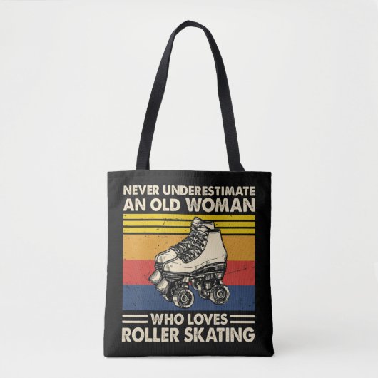 Never underestimate an old woman loves roller skat tasche (Vorderseite)