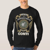 NEVER UNDERESTIMATE POWER OF A CONTI T-Shirt (Vorderseite)