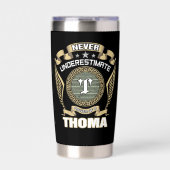 NEVER_UNDERESTIMATE_POWER_OF_A_THOMA THERMOBECHER (Vorderseite)