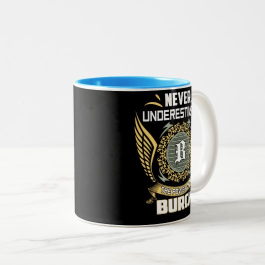 Never Underestimate The Power Of A Burch Zweifarbige Tasse (VorderseiteRechts)