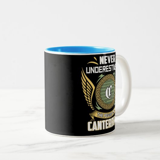 Never Underestimate The Power Of A Canterbury Zweifarbige Tasse (VorderseiteRechts)