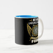 Never Underestimate The Power Of A Ford Zweifarbige Tasse (VorderseiteRechts)