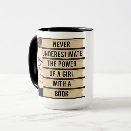 Never Underestimate The Power of a Girl Tasse (Vorderseite Links)