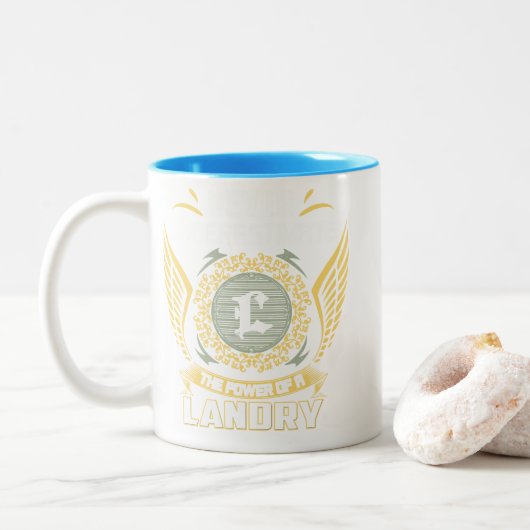 Never Underestimate The Power Of A Landry Zweifarbige Tasse (Mit Donut)