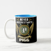 Never Underestimate The Power Of A Pigg Zweifarbige Tasse (Links)