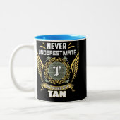 Never Underestimate The Power Of A Tan Zweifarbige Tasse (Links)
