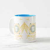 Never Underestimate The Power Of A Wolf Zweifarbige Tasse (Vorderseite Links)