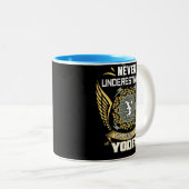 Never Underestimate The Power Of A Yoder Zweifarbige Tasse (VorderseiteRechts)