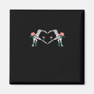 Never Wilts - Skeleton Hands-Rose Magnet