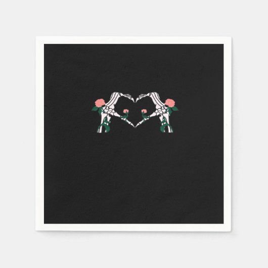 Never Wilts - Skeleton Hands-Rose Serviette (Vorderseite)