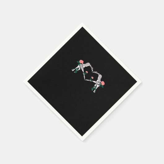 Never Wilts - Skeleton Hands-Rose Serviette (Ecke)