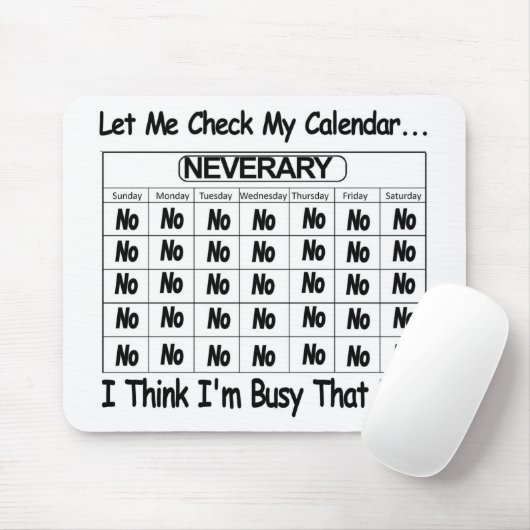 Neverary Calendar beschäftigt Mousepad (Mit Mouse)
