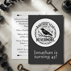 Nevermore Black Silhouette Rabe Geburtstag Einladung
