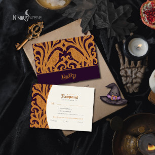 Nevermore Damask Dunkle Pflaume Gothic Halloween RSVP Karte
