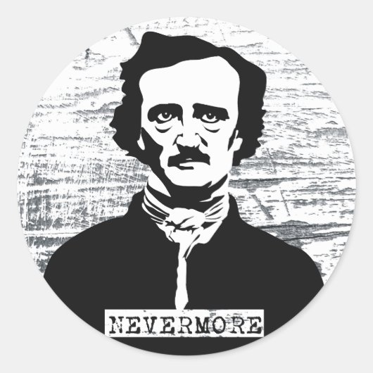 Nevermore Edgar Allan Poe Runder Aufkleber (Vorderseite)