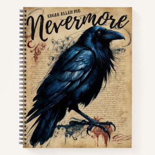 NEVERMORE Edgar Allen Poe Crow Notizblock